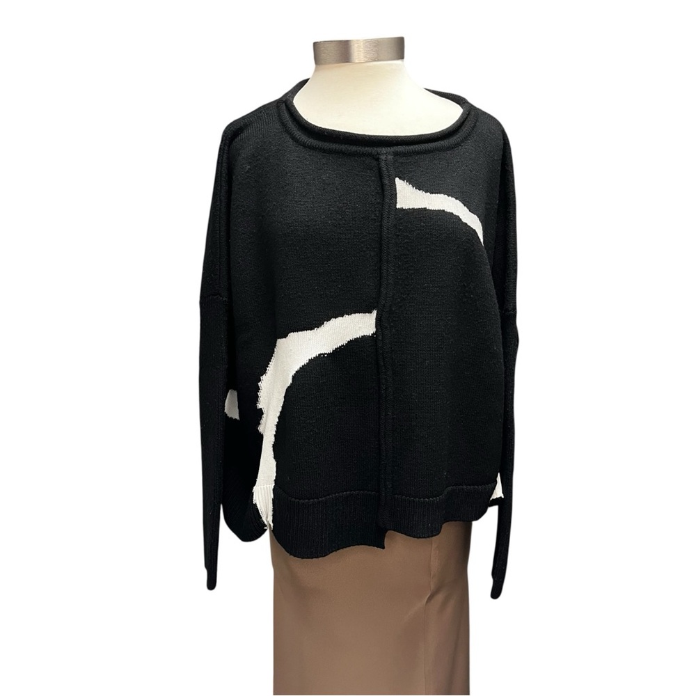 Moyuru Rollneck Abstract Print Sweater